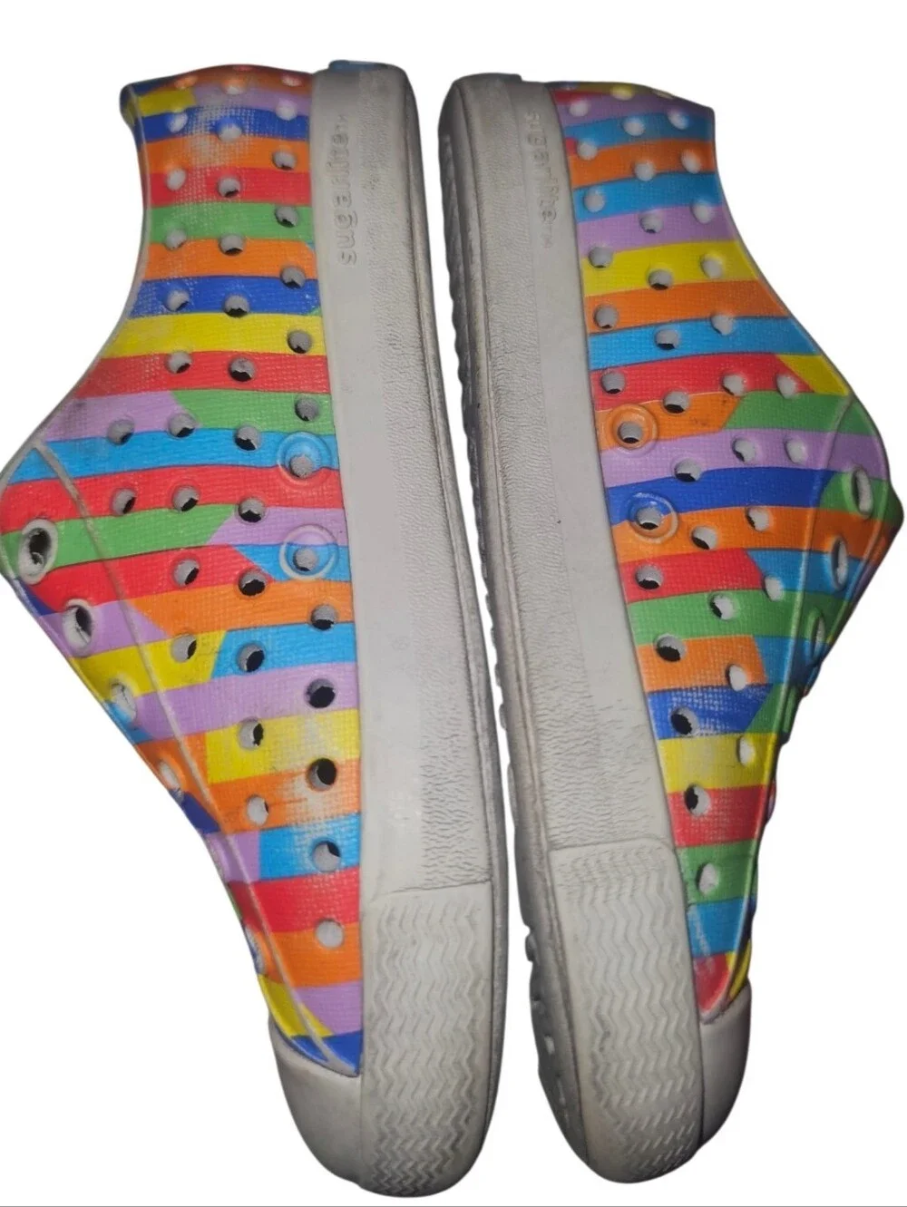 Native Kids Water Shoes - Multi Rainbow Stripes